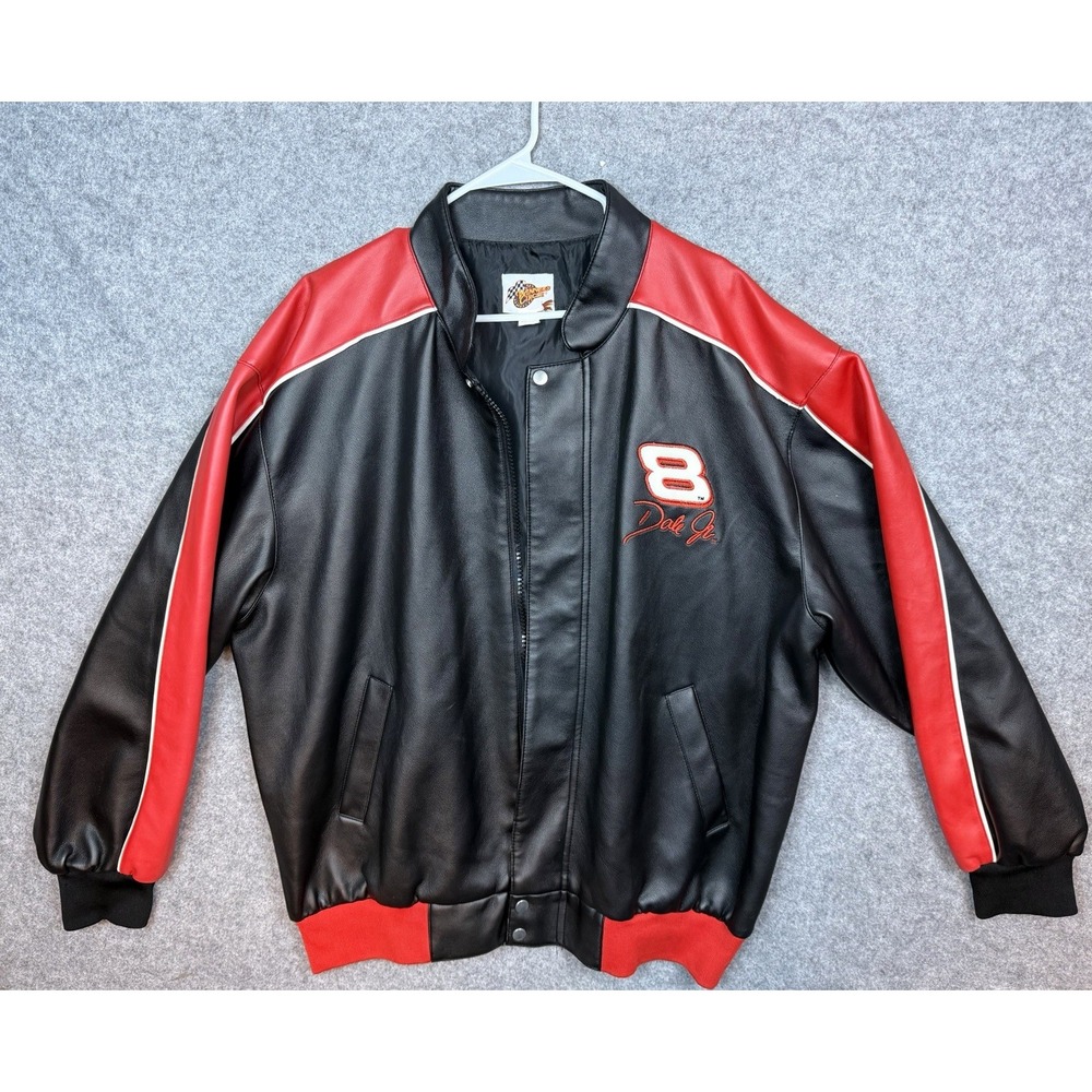 Winners Circle Dale Earnhardt Jr. number 8 NASCAR Black Red Jacket XL Vintage